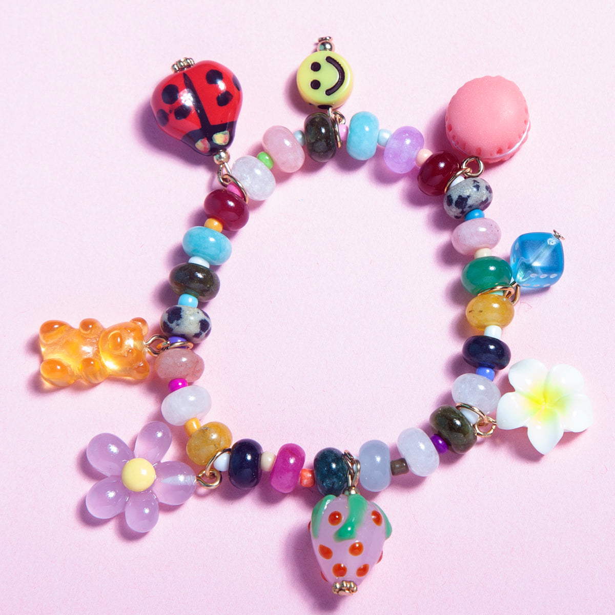The "Charmer" Glass beaded charm bracelet - styles various-Fun-Little Fish Co.