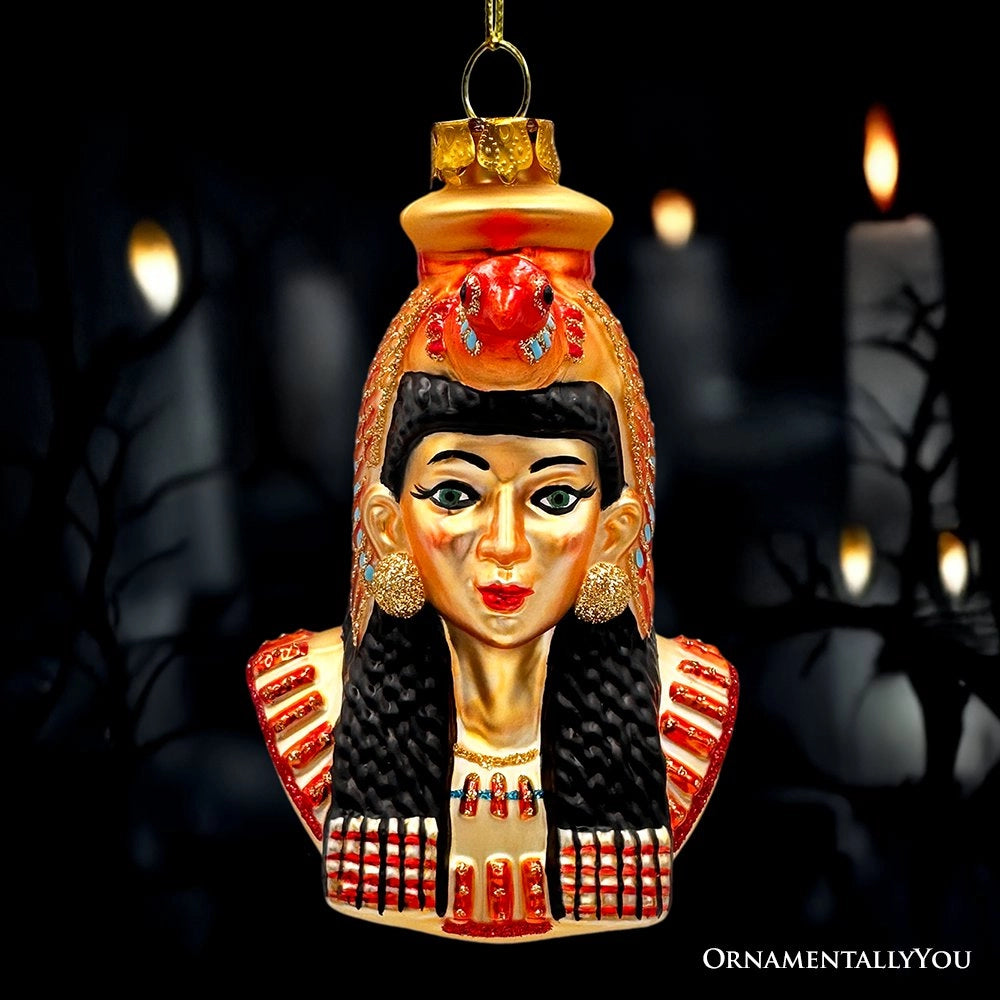 Majestic Cleopatra glass ornament Handcrafted