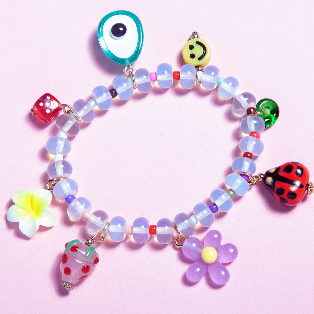 The "Charmer" Glass beaded charm bracelet - styles various-Fun-Little Fish Co.