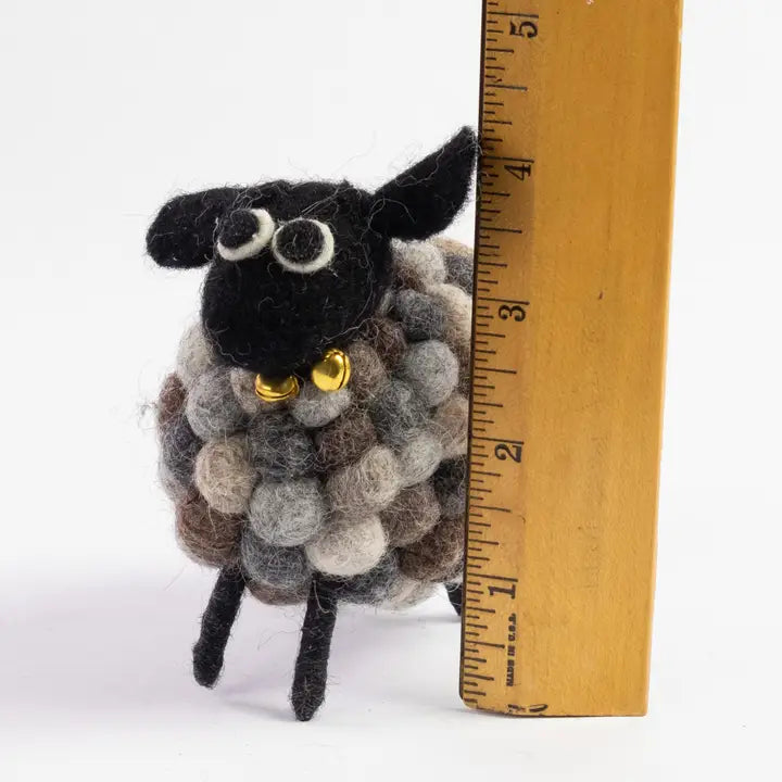 Felt Grey Ball Sheep-Little Fish Co.