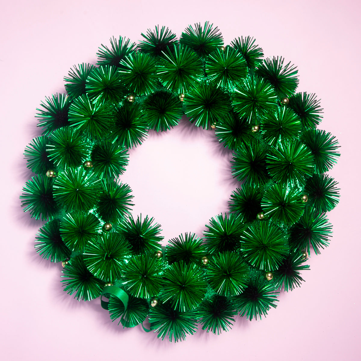 Metallic wreath with clusters Green Large - one only-Little Fish Co.
