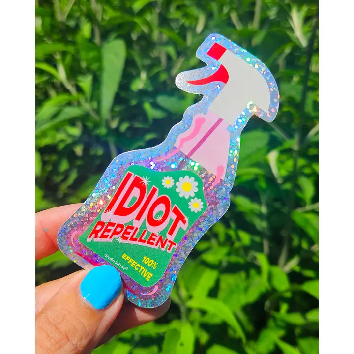 Glitter Sticker Idiot Repellent Spray-Top 30 Stationary-Little Fish Co.