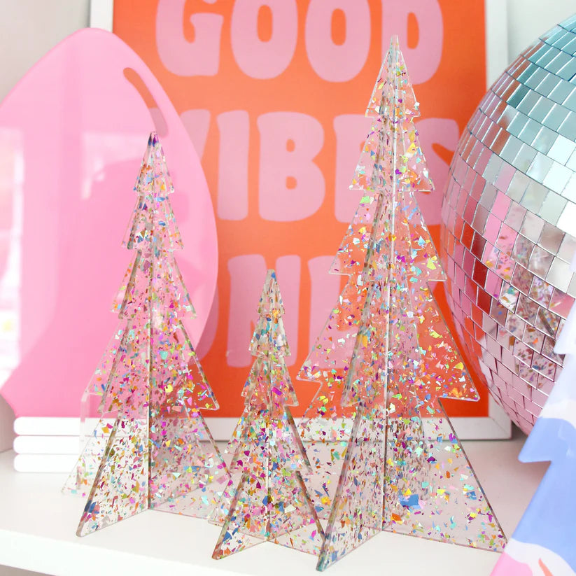 Confetti Acrylic Christmas Trees-Top 30 Christmas-Little Fish Co.