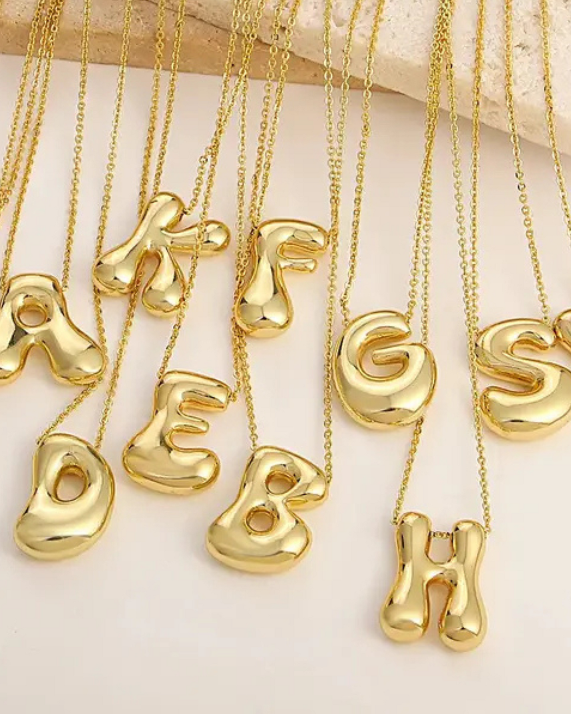 The Goldie - Bubble Initial necklace
