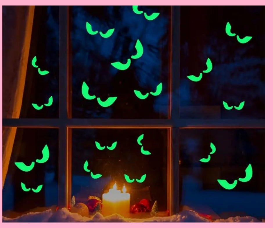 8 pack Glow in the dark peeping eyes wall stickers-Fun-Little Fish Co.