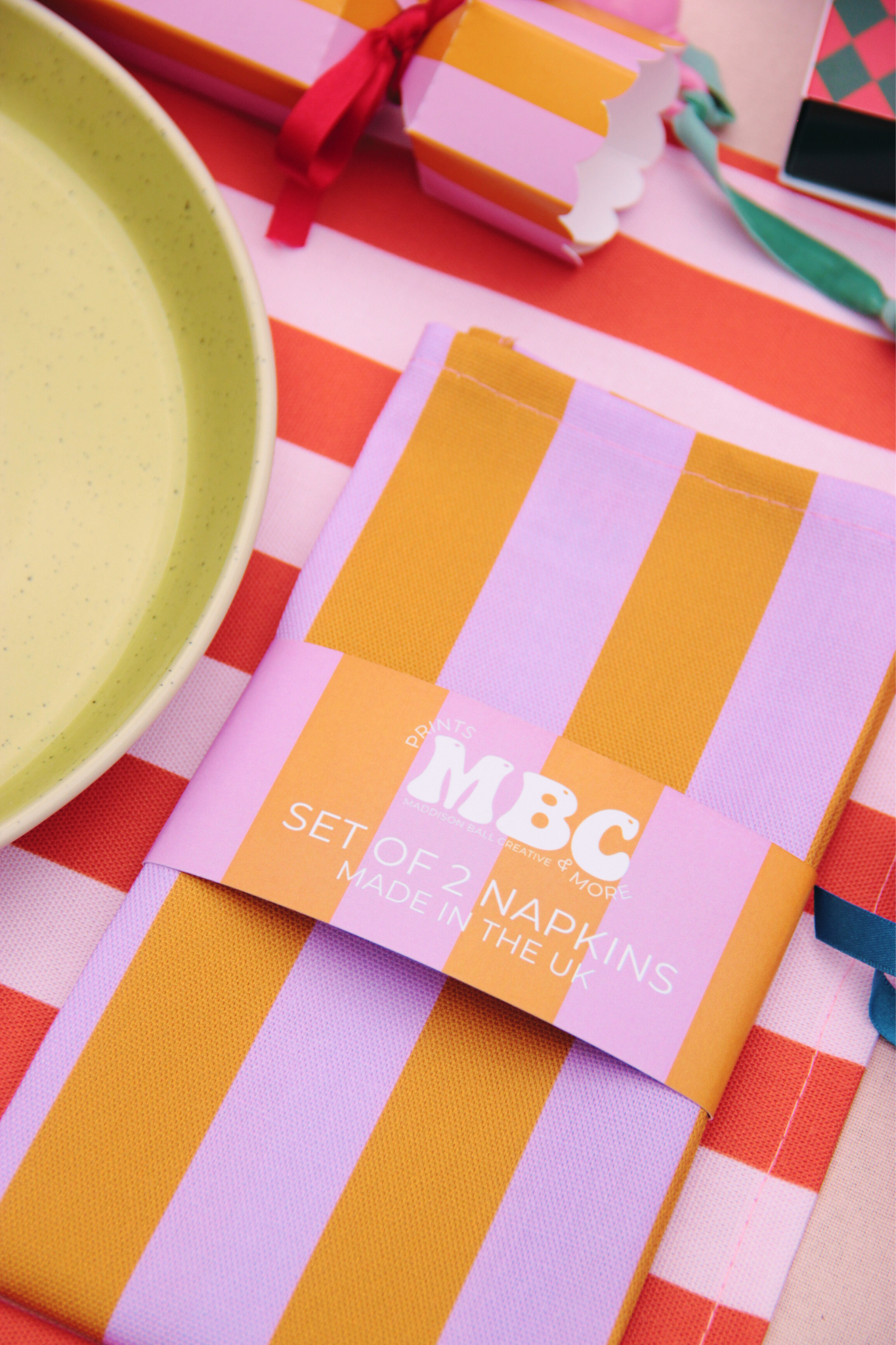 Mustard & Lilac Placemat/Napkin x 2 (Ships September)-Top 30 Christmas-Little Fish Co.