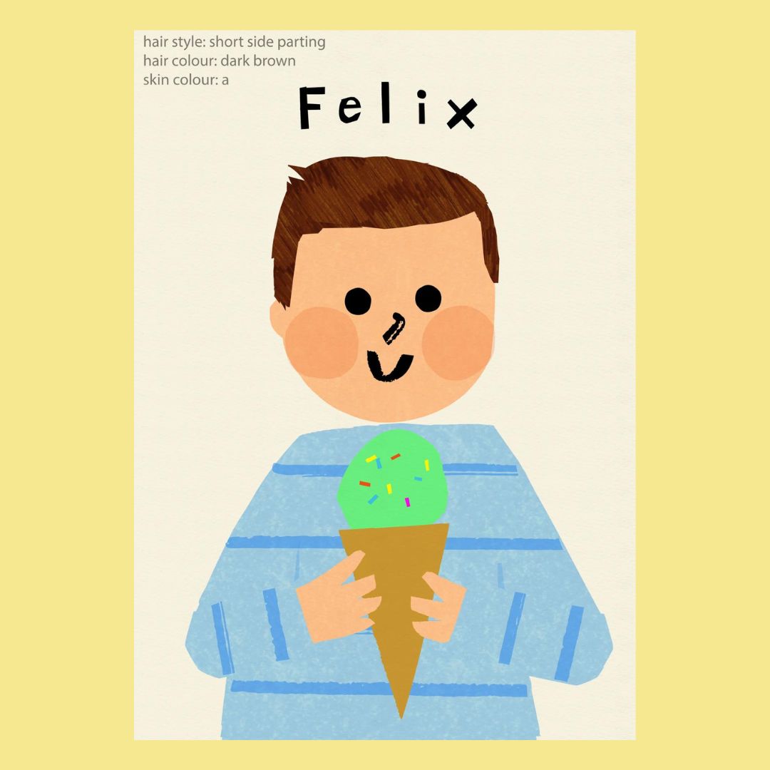 Ice Cream Boy Portrait Print - Personalised-Little Fish Co.