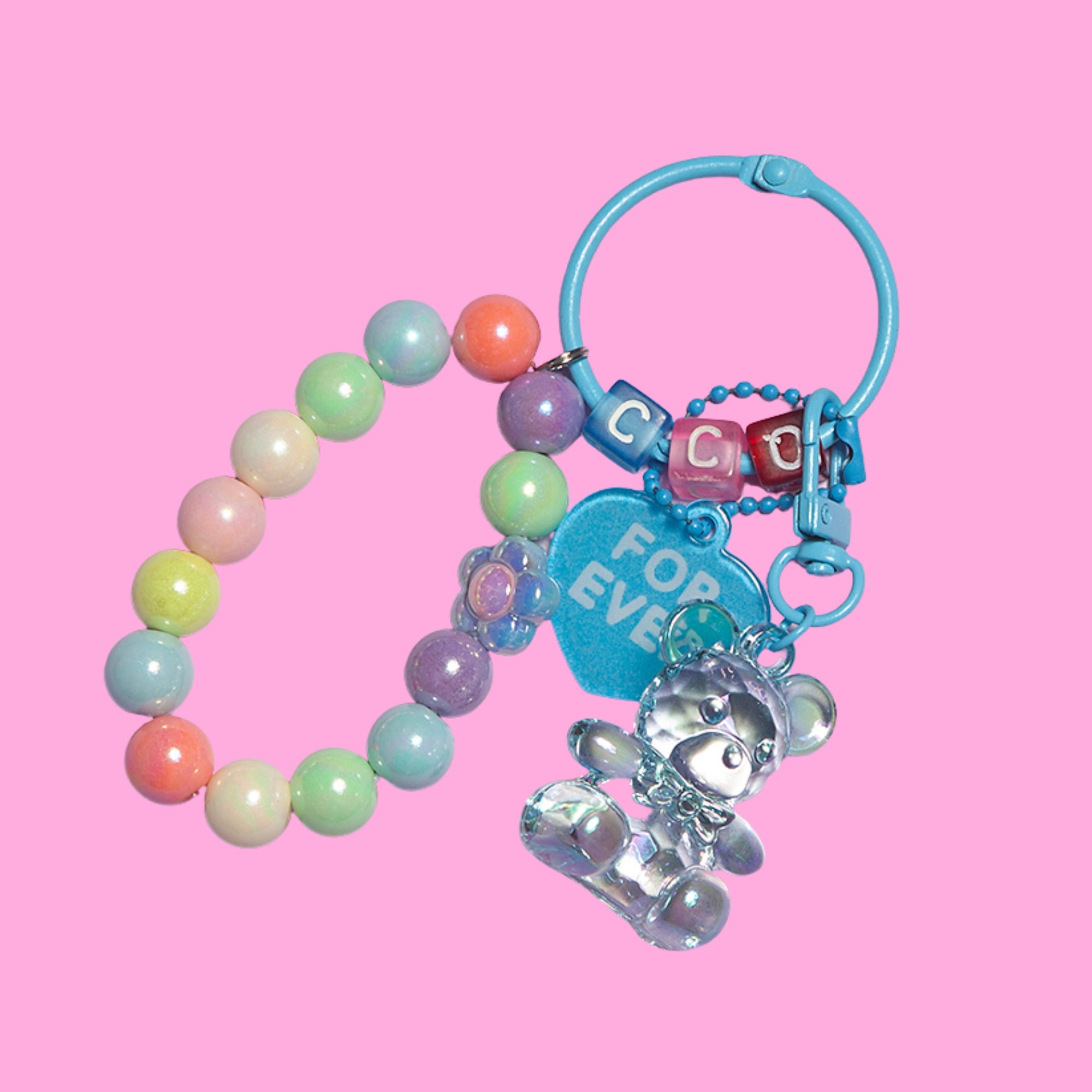 Blue Teddy bear keyring-Little Fish Co.