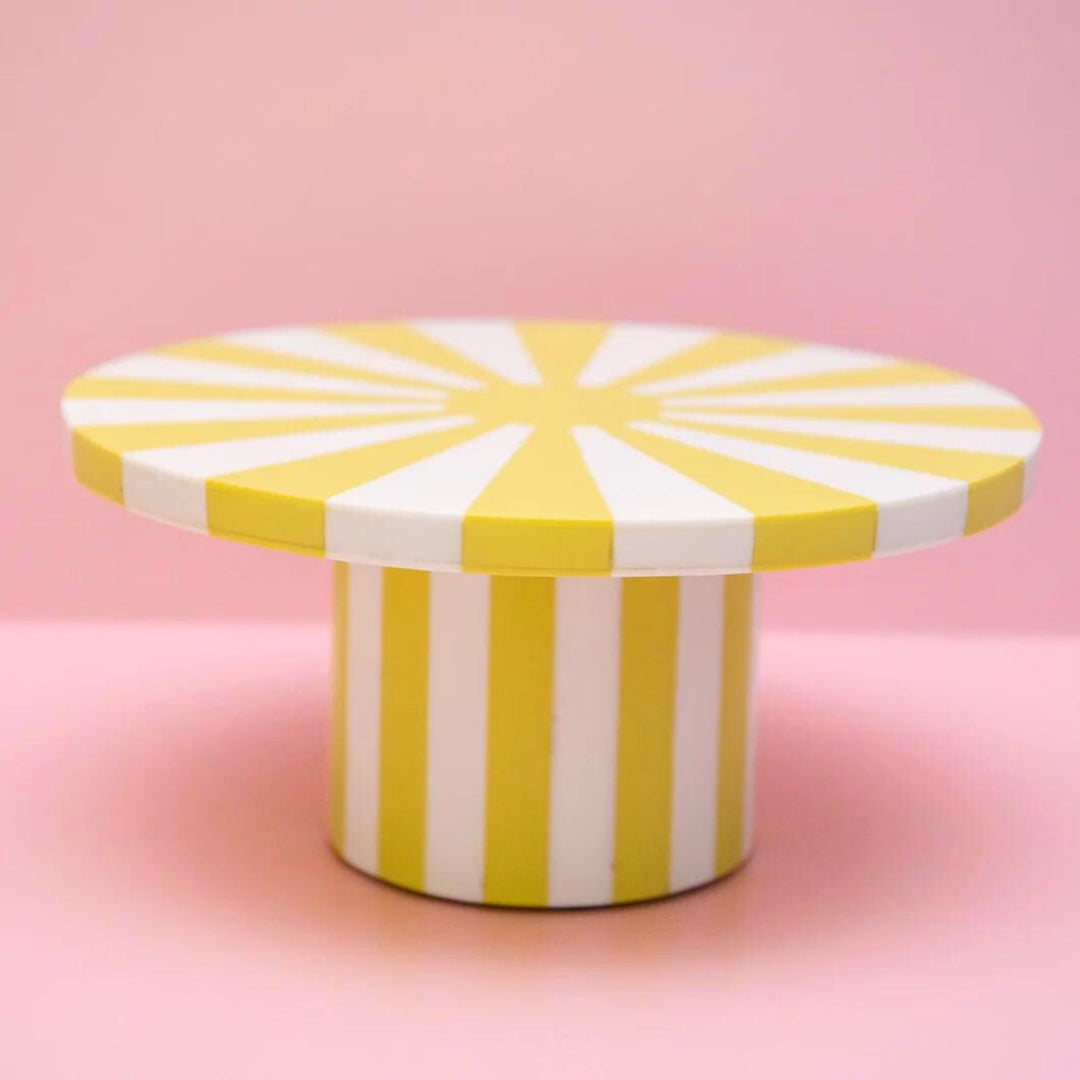 Yellow / white resin cake stand-Top 30 Party-Little Fish Co.