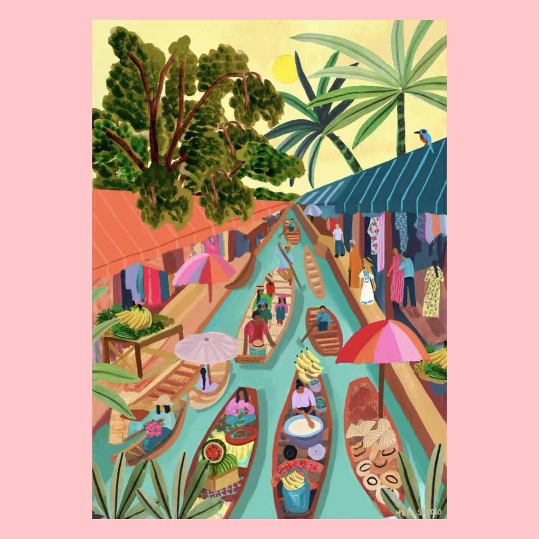 Floating Markets Thailand illustration