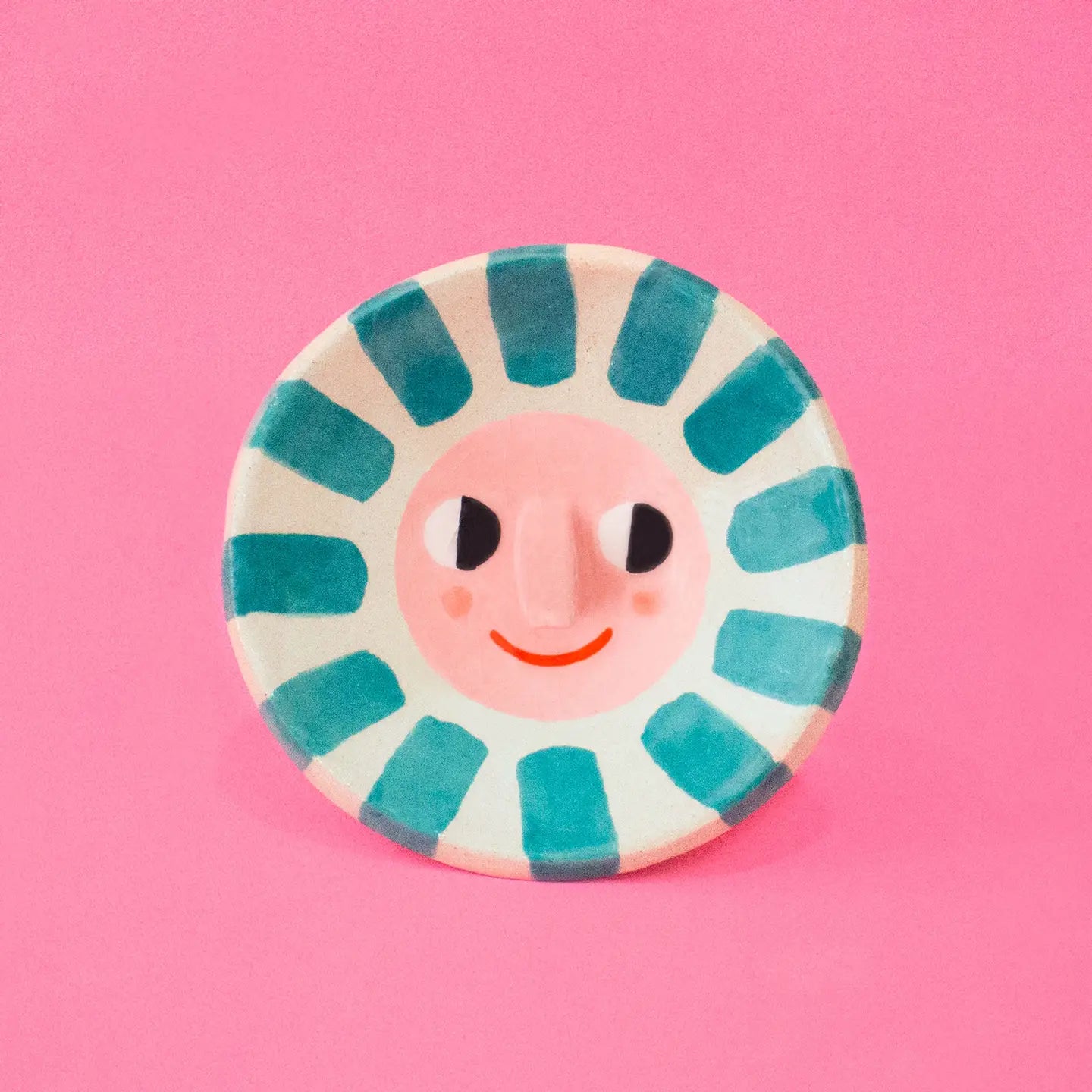 Happy Sun Ceramic Trinket Dish - Teal-Top 30 Decor-Little Fish Co.