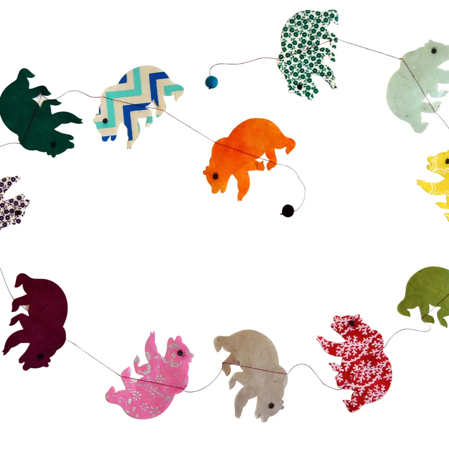 Mixed paper bear garland-Fun-Little Fish Co.