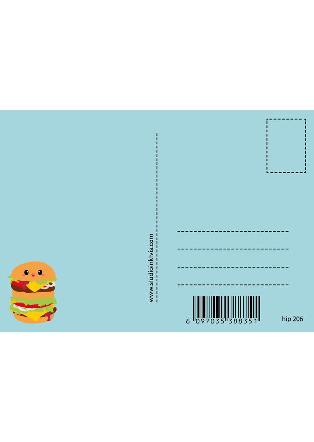 Happy Birthday Hamburger Postcard-New Arrivals 2025-Little Fish Co.