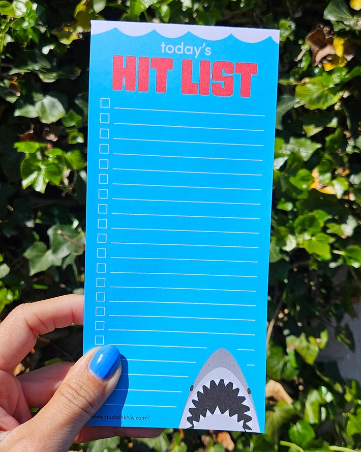 Hit List shark, note pad to do list-Little Fish Co.