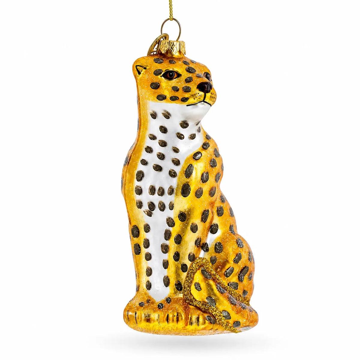 Spotted Leopard glass ornament handcrafted