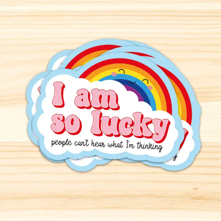 Sticker I am so lucky rainbow-Top 30 Stationary-Little Fish Co.