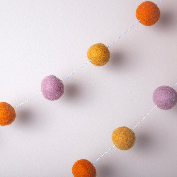 Pom Pom felt ball garland - Sunset-Fun-Little Fish Co.