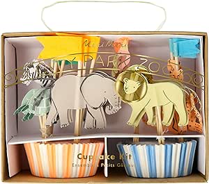 Safari Animals cupcake kit ( pack of 24 toppers)-Fun-Little Fish Co.