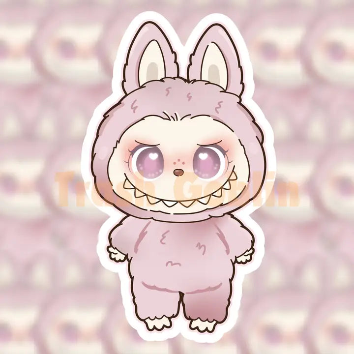 Pink Cloud Labubu Vinyl Sticker-Top 30 Stationary-Little Fish Co.