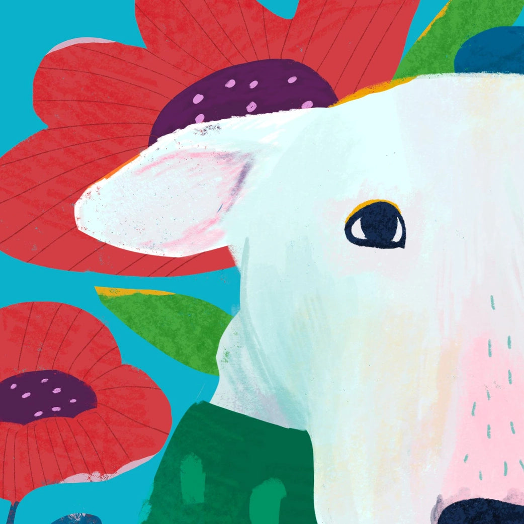 Whimsical Bull Terrier 8 x 10
