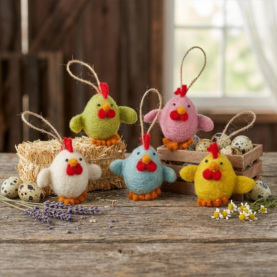 Fair Trade Handmade felt Chicks - Colours assorted-Little Fish Co.