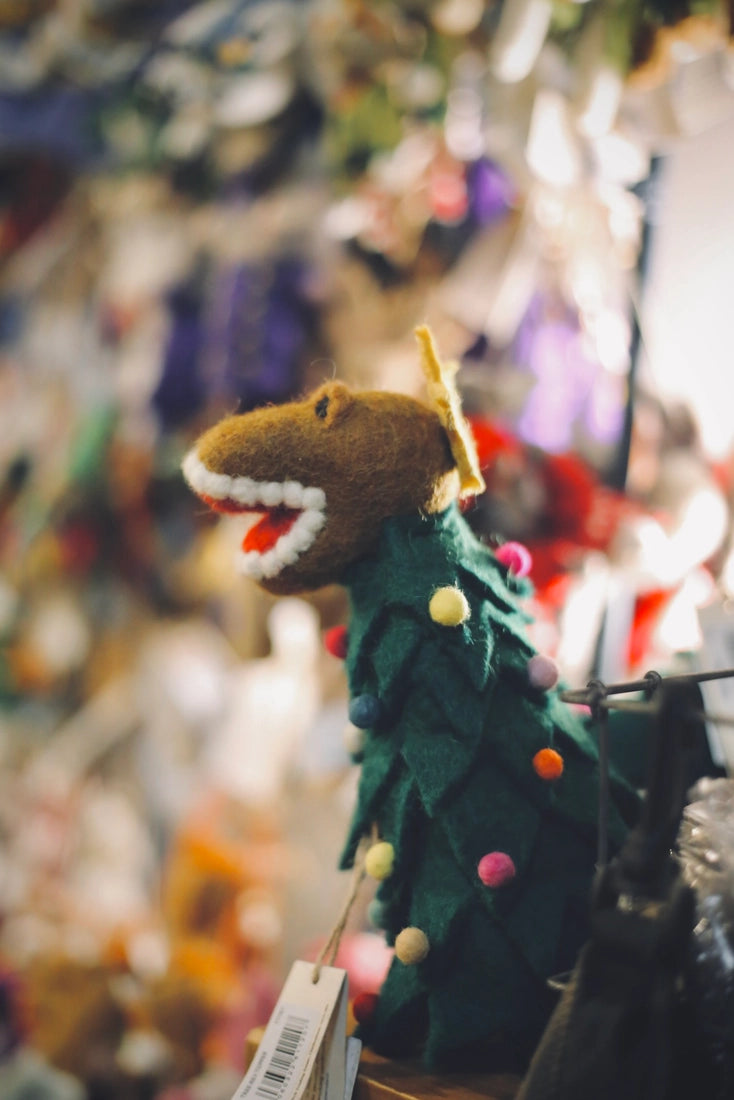 Handmade felt T Rex Tree Topper