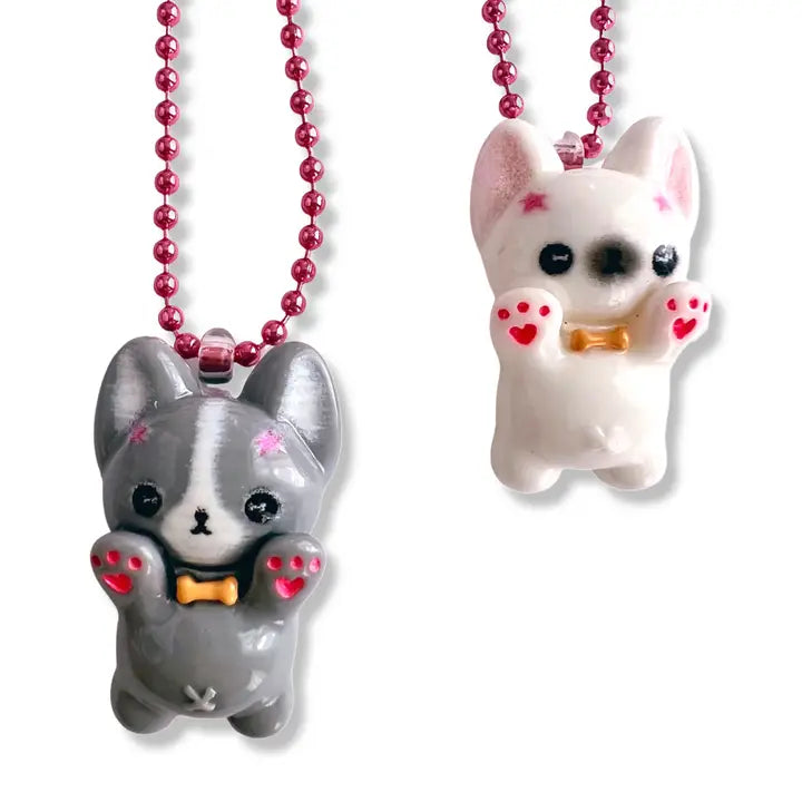 Pop Cutie - Grey Frenchie's necklace-Fun-Little Fish Co.