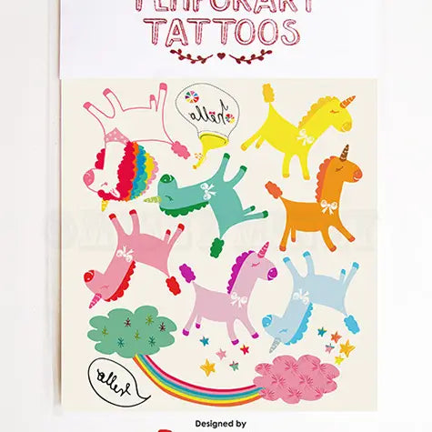 Rainbow unicorn temporary tattoo-Little Fish Co.