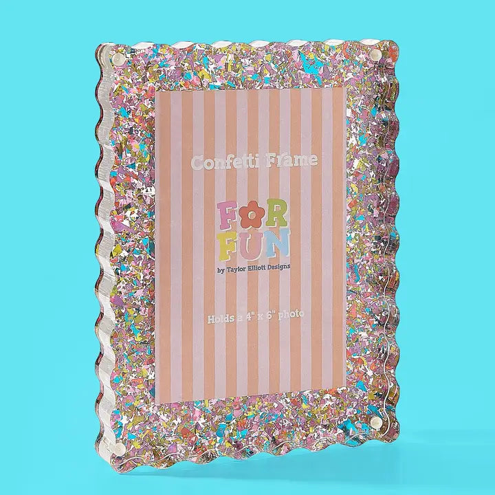 Happy Confetti Acrylic Frame - Medium-Little Fish Co.