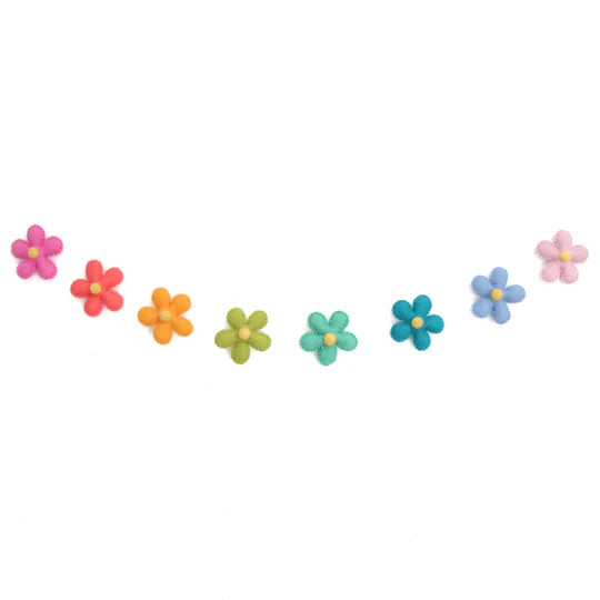 Rainbow Daisy felt garland-Fun-Little Fish Co.