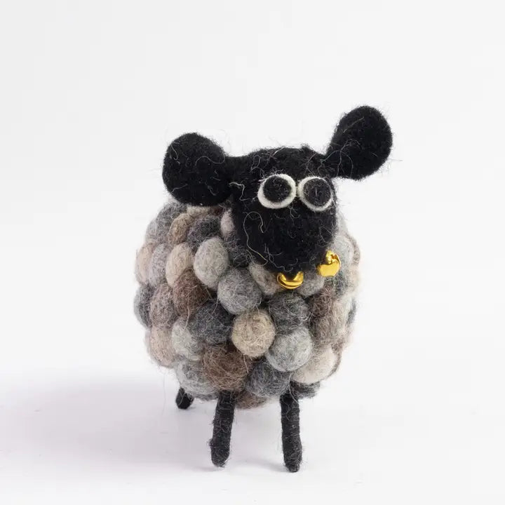 Felt Grey Ball Sheep-Little Fish Co.