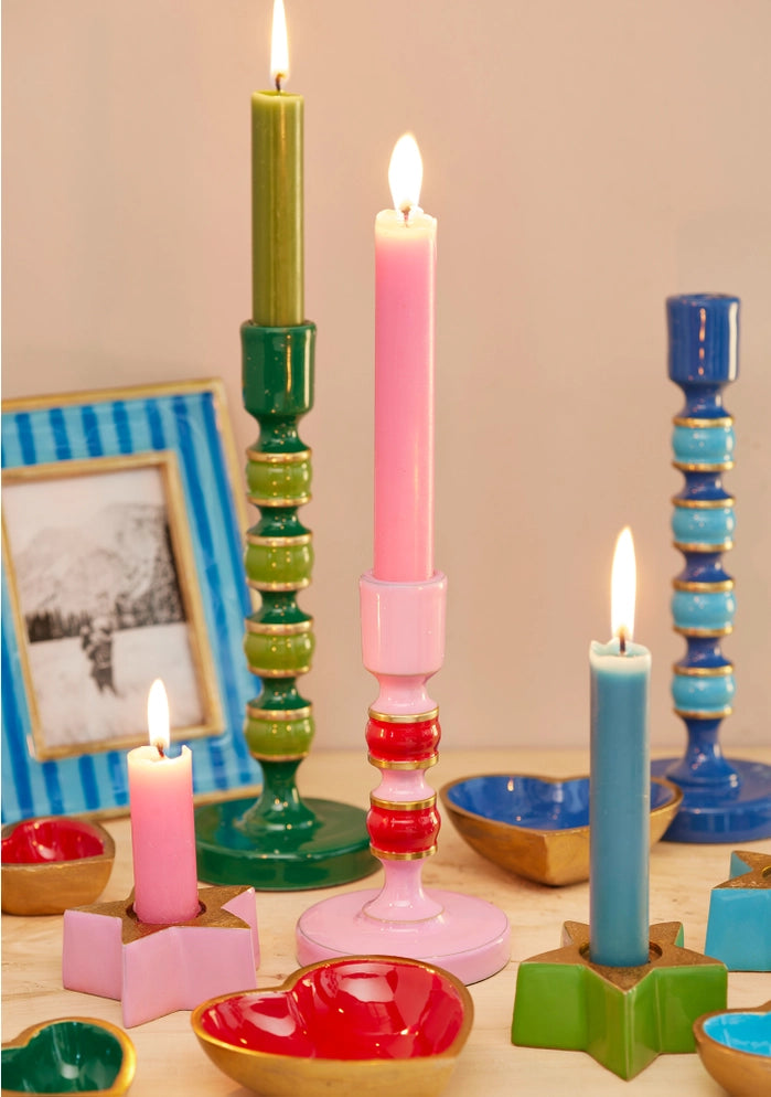 Stripe Enamel Candlestick