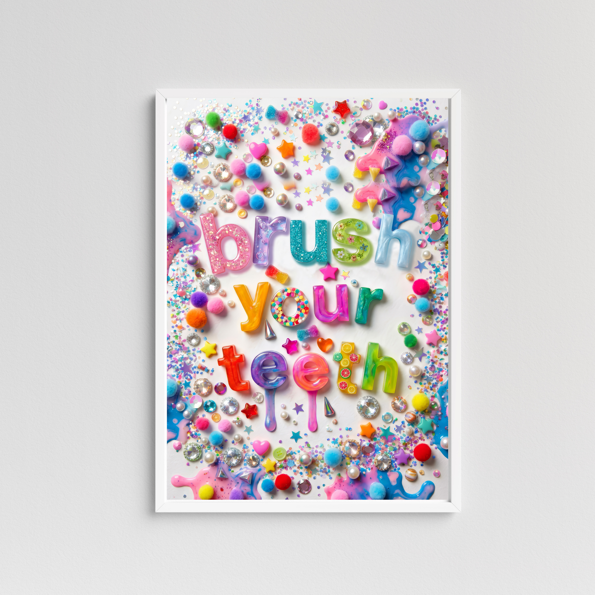Brush Your Teeth Collage Print-Top 30 Art-Little Fish Co.