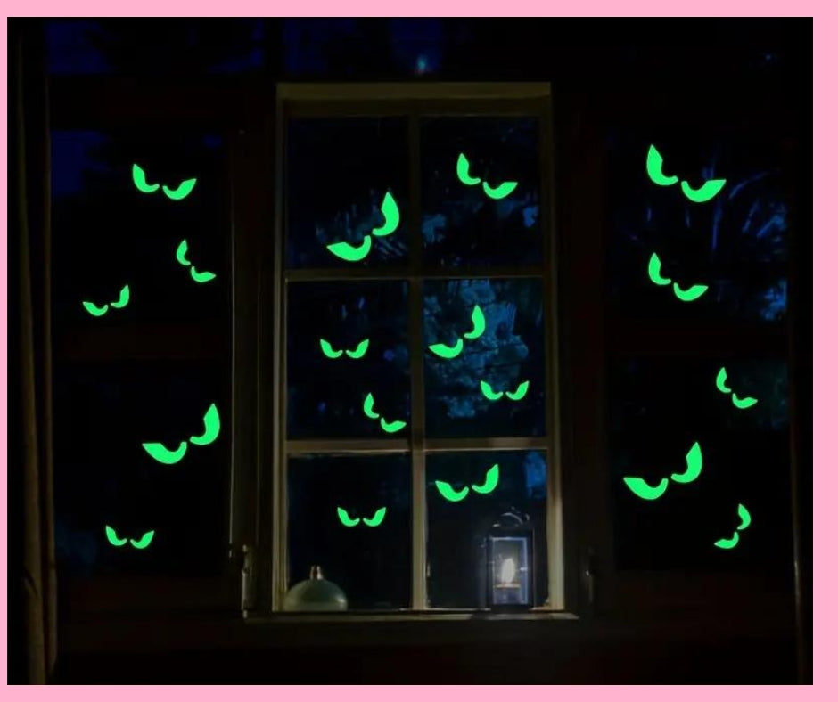 8 pack Glow in the dark peeping eyes wall stickers-Fun-Little Fish Co.