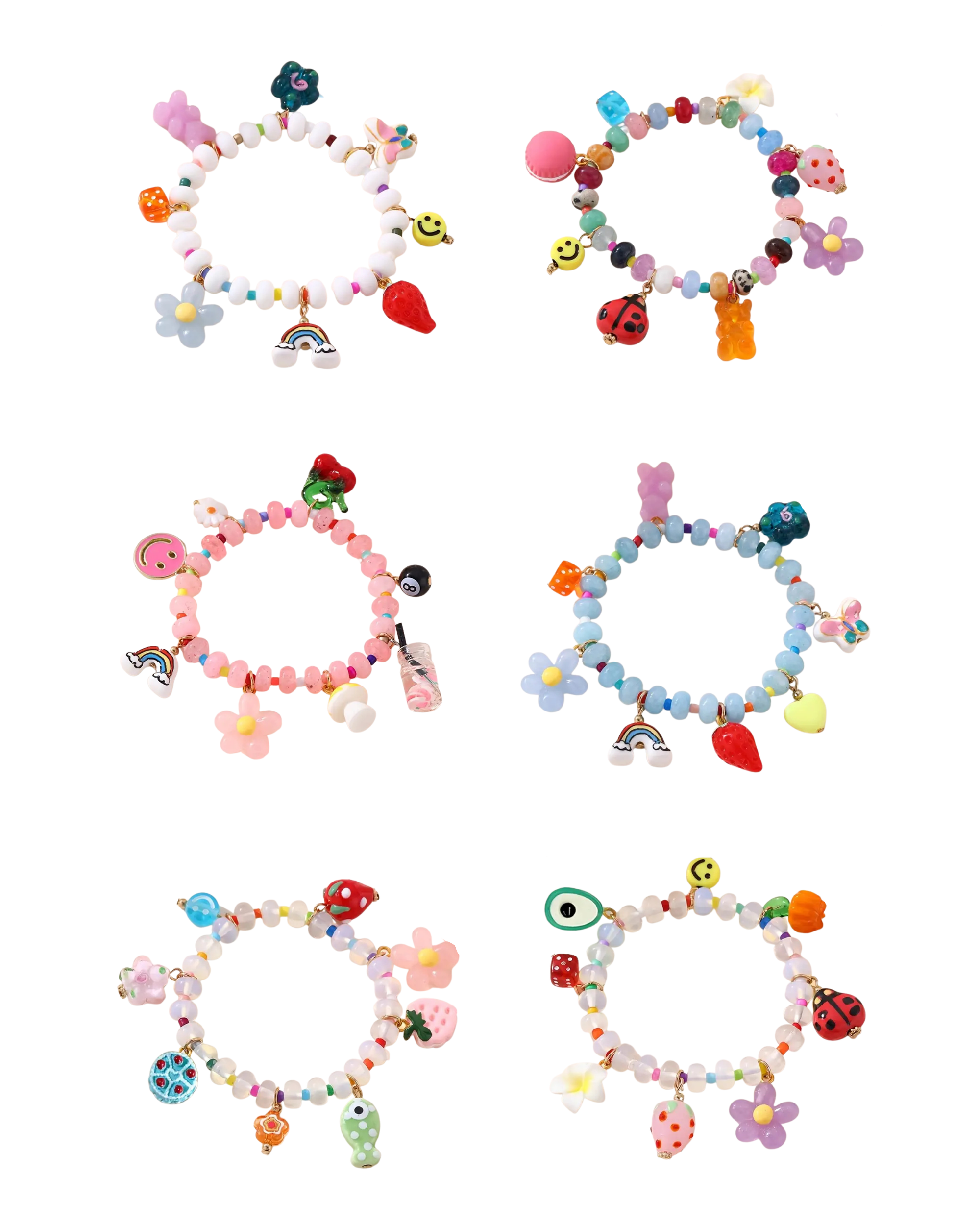 The " Charmer" Glass beaded charm bracelet - styles various