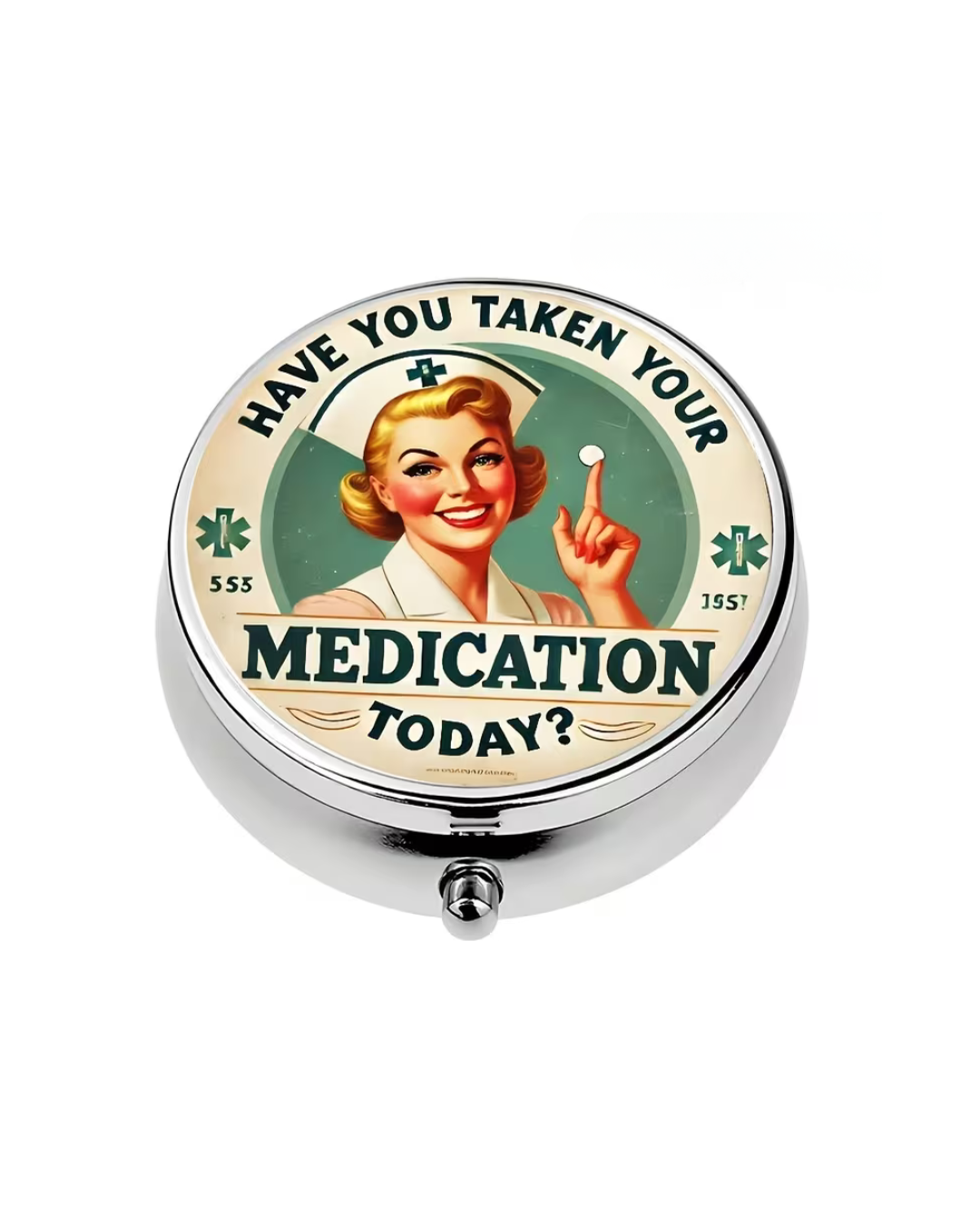 Retro Nurse mini pill box Green