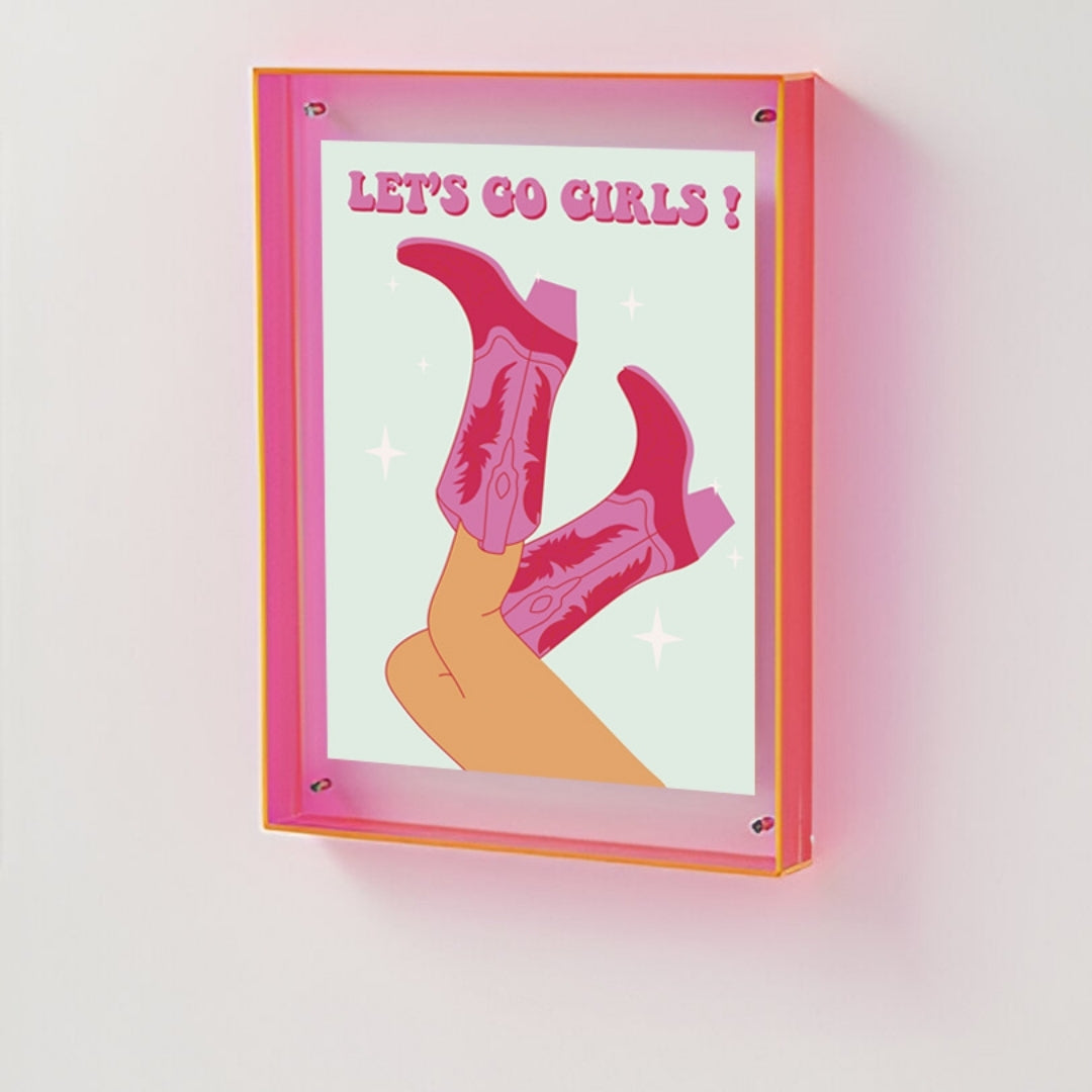 Lets go Girls cowboy boot print-Little Fish Co.