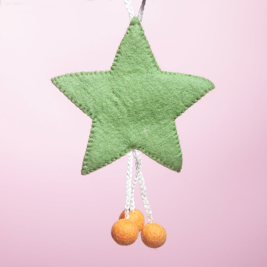 Felt Star Wall hanging - Sage / Melon-Little Fish Co.