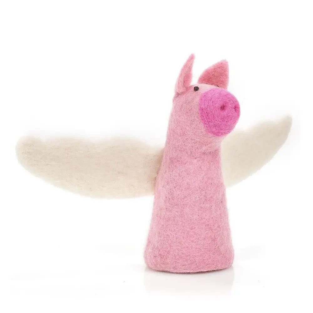 Handmade felt Flying pig tree topper