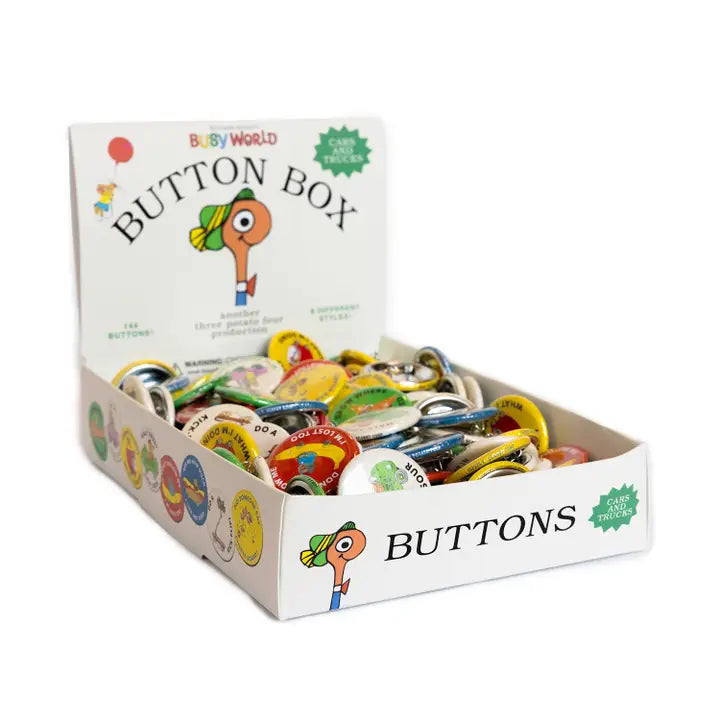 3P4 X Richard Scarry® - Button Box (Cars and Trucks)-Little Fish Co.