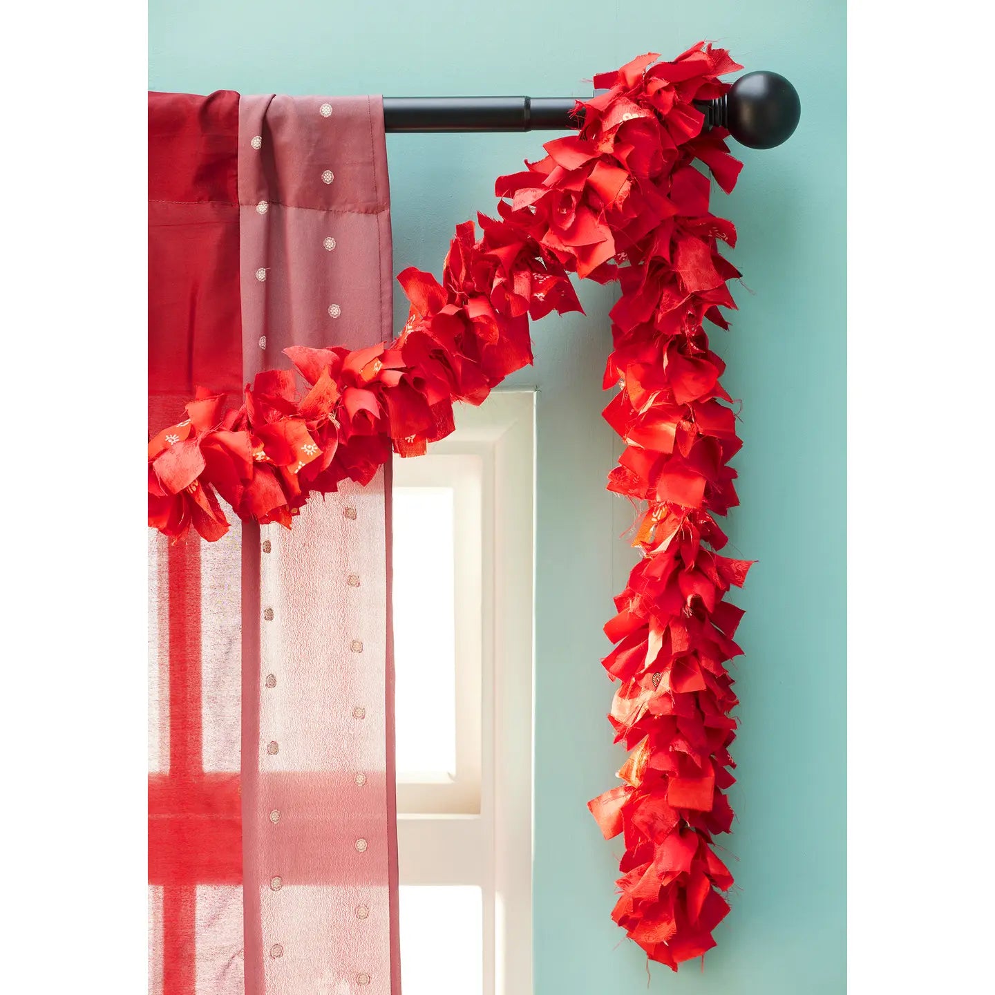 Recycled Sari Eco Tinsel / Garland - Red