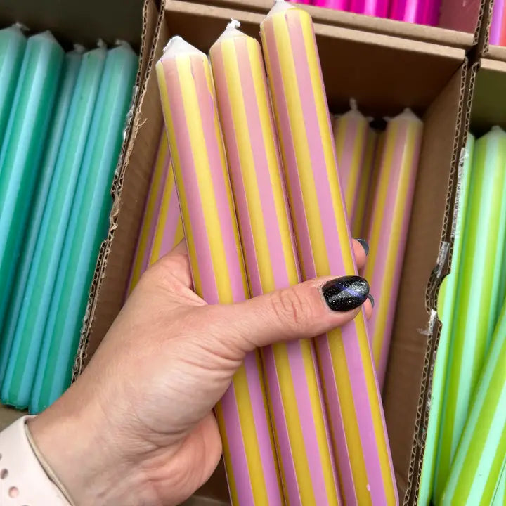 Pinstripe candle - selected colours-Top 30 Party-Little Fish Co.