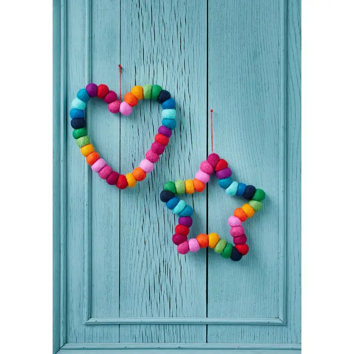 Chunky Rainbow heart wreath-Little Fish Co.