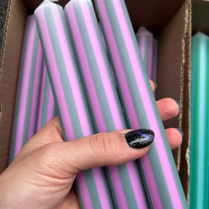 Pinstripe candle - selected colours-Top 30 Party-Little Fish Co.