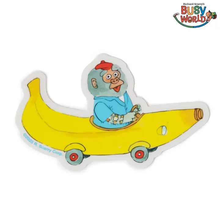 3P4 X Richard Scarry® - Banana Car Sticker-Little Fish Co.