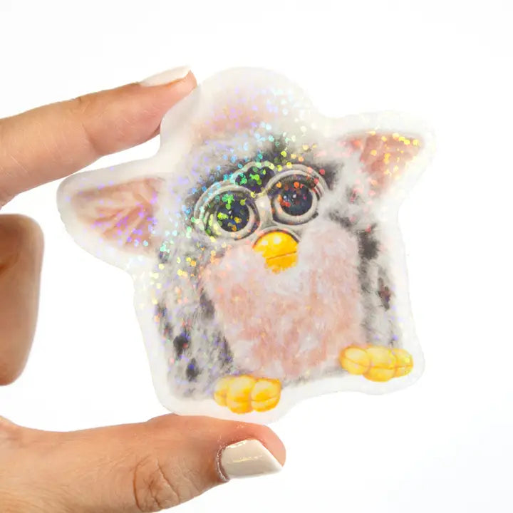 90s Retro Furby Toy Glitter Sticker-New Arrivals 2025-Little Fish Co.