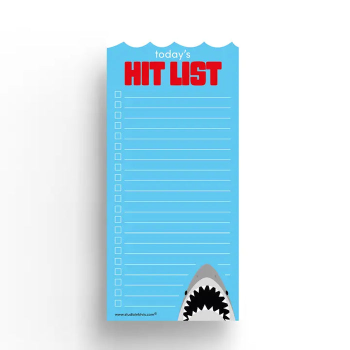 Hit List shark, note pad to do list-Little Fish Co.