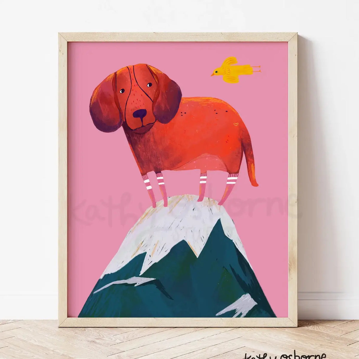 Whimsical Bavarian Mountain Hound Dog Art Print