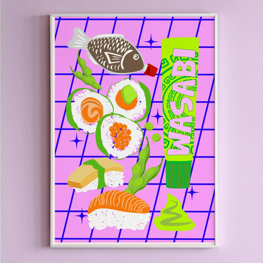 A5 Geometric Sushi Wall Print