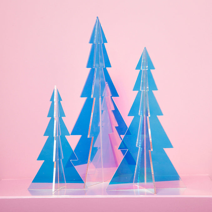 Set Of 3 Iridescent Acrylic Trees-Top 30 Christmas-Little Fish Co.